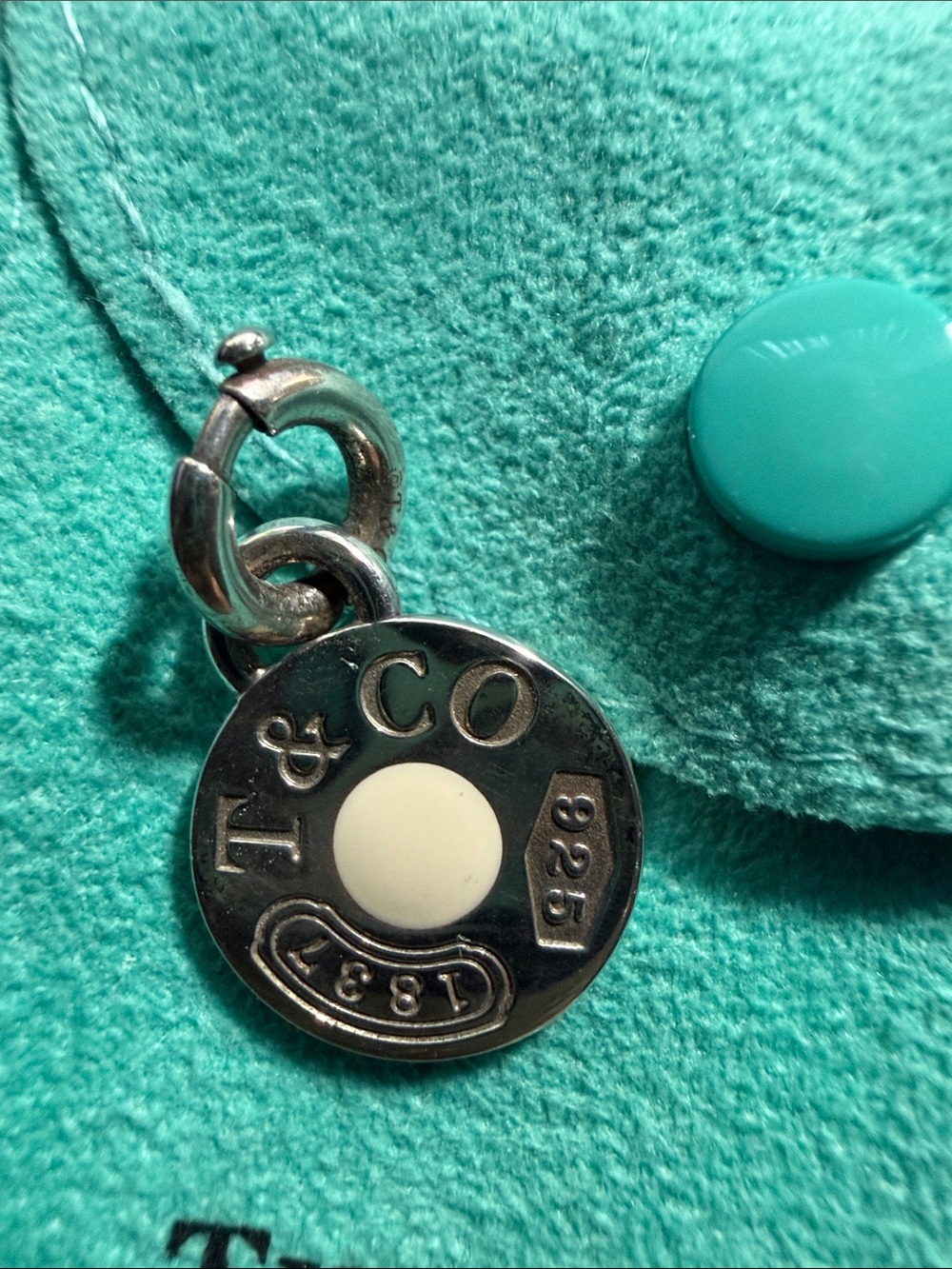 Authentic Tiffany & Co. Sterling Silver Round Tag Charm - Picture 2 of 5